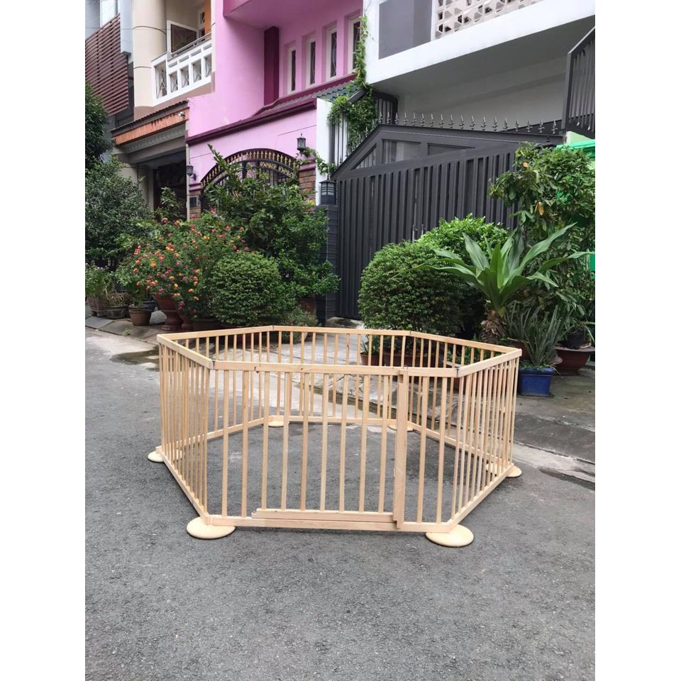 Cũi 3d 6 cánh bằng gỗ cho bé