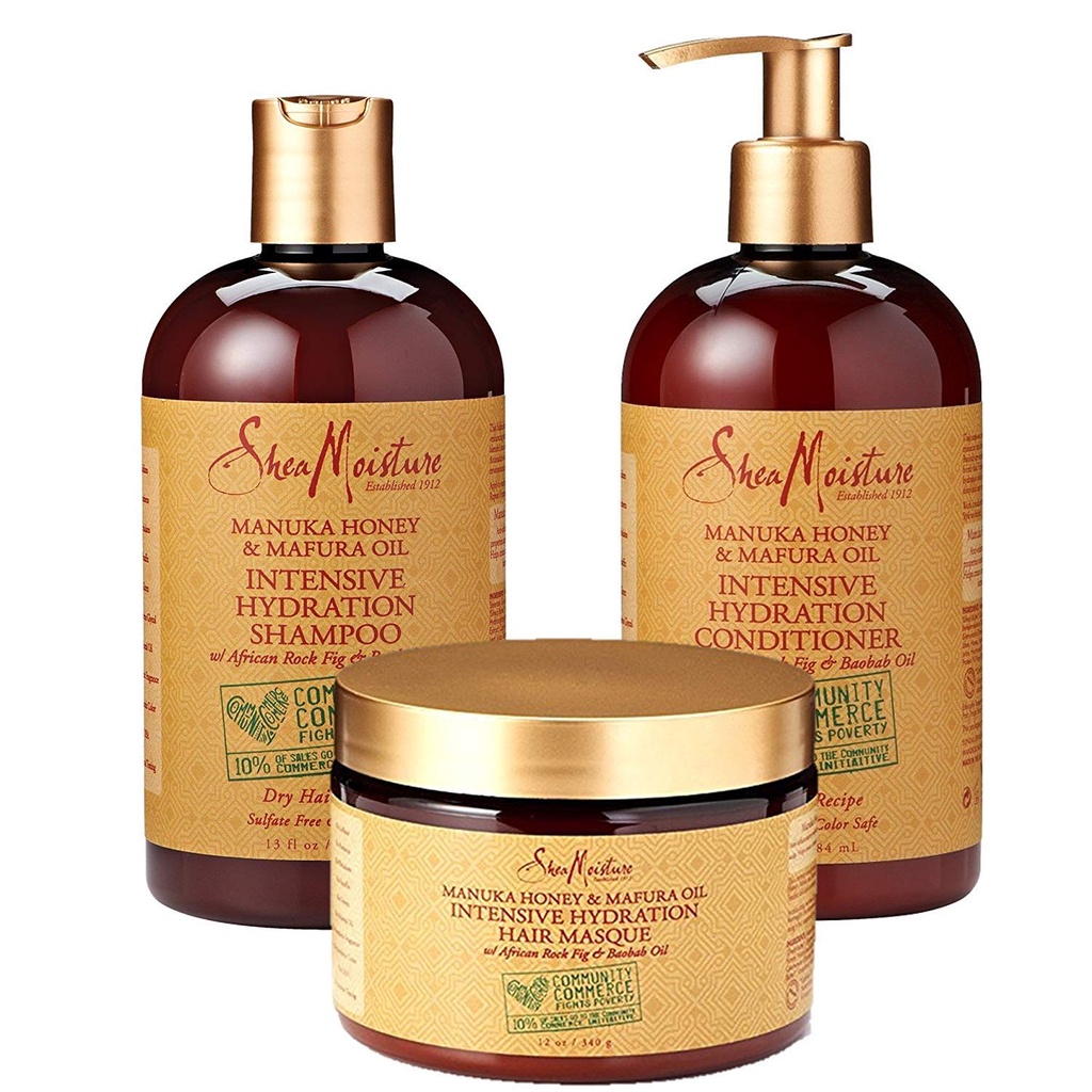 Dầu Gội, Xả & Ủ Dưỡng Tóc Cho Tóc Siêu Khô, Hư Tổn Nặng SheaMoisture Manuka Honey & Mafura Oil Intensive Hydration
