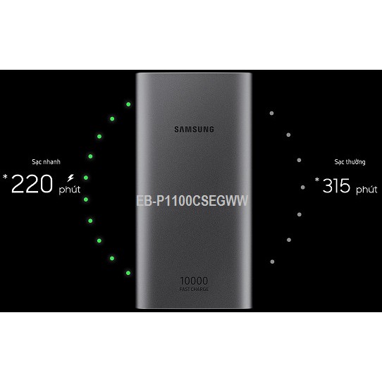 Pin Sạc dự phòng 10.000mAh Type C 15W SAMSUNG EB-P1100CSEGWW Chuẩn QC 2.0 - BẢO HÀNH CHÍNH HÃNG 12 THÁNG