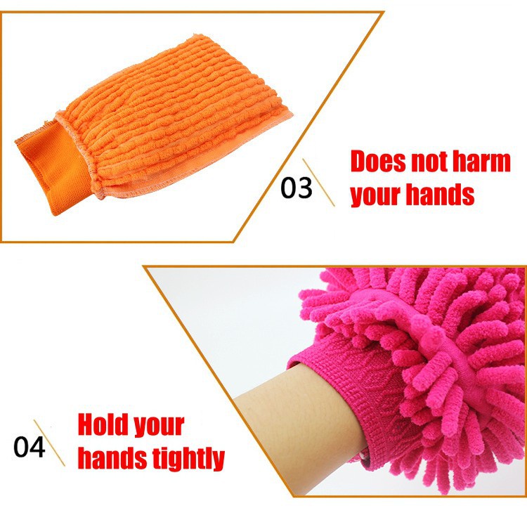 Găng Tay Vệ Sinh Xe Ô Tô Tiện Lợi Bao găng tay rửa xe sợi microfiber chuyên dùng lau rửa xe hơi xe máy ô tô vệ sinh nhà cửa (màu ngẫu nhiên)