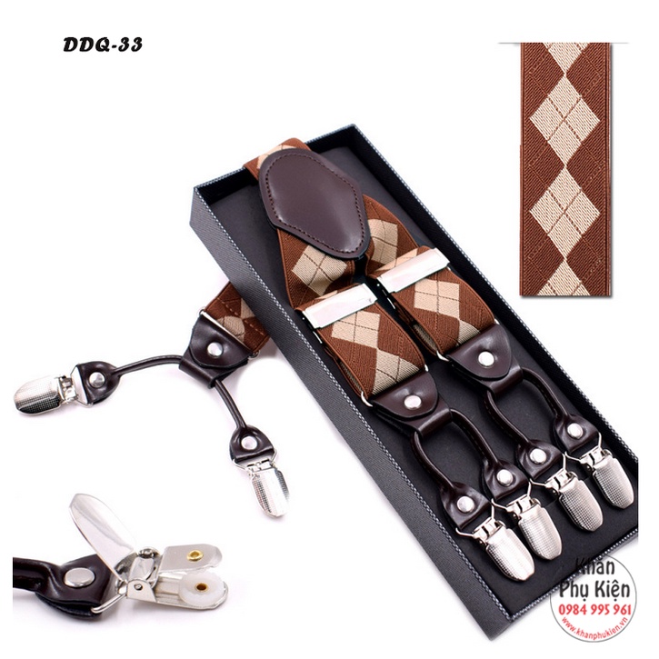 Dây Đeo Quần Chữ Y Nam - Mã DDQ33 (6 kẹp)