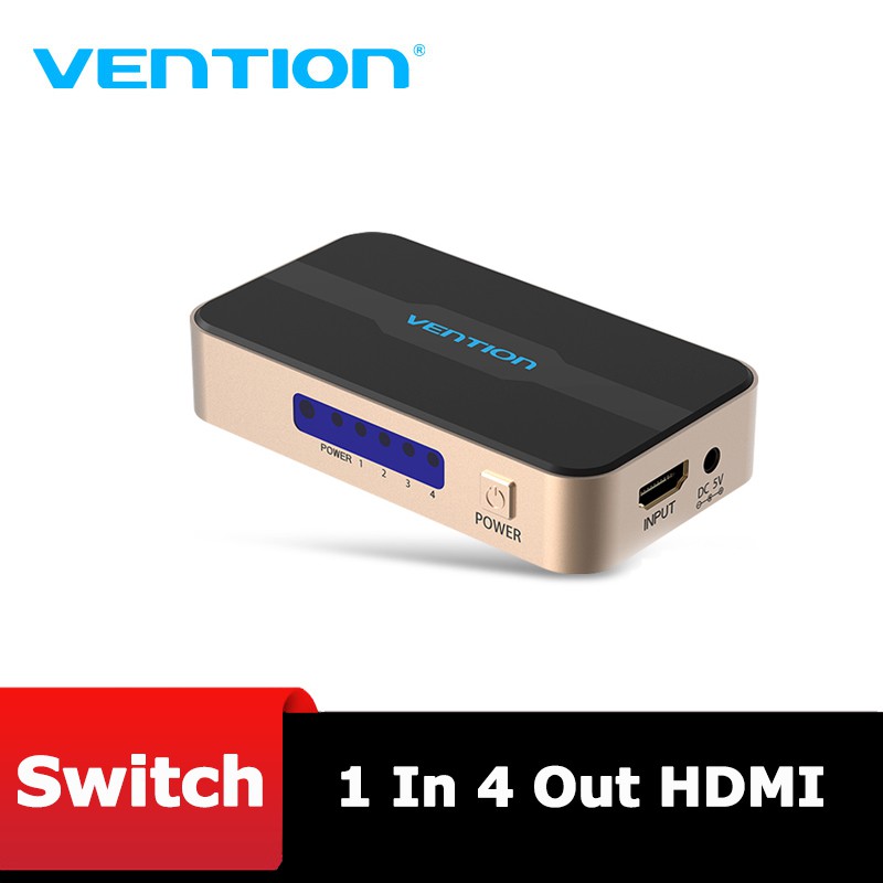 [Mã ELMALL300 giảm 7% đơn 500K] Bộ chia tín hiệu HDMI 1 vào 4 ra Vention ACCG0 - BEN