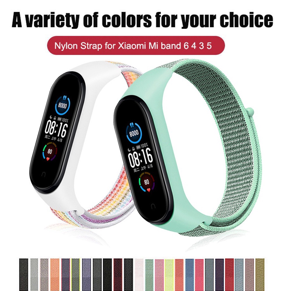 XIAOMI Dây Đeo Thay Thế Chất Liệu Nylon Cho Mi Band 5 6 3 4
