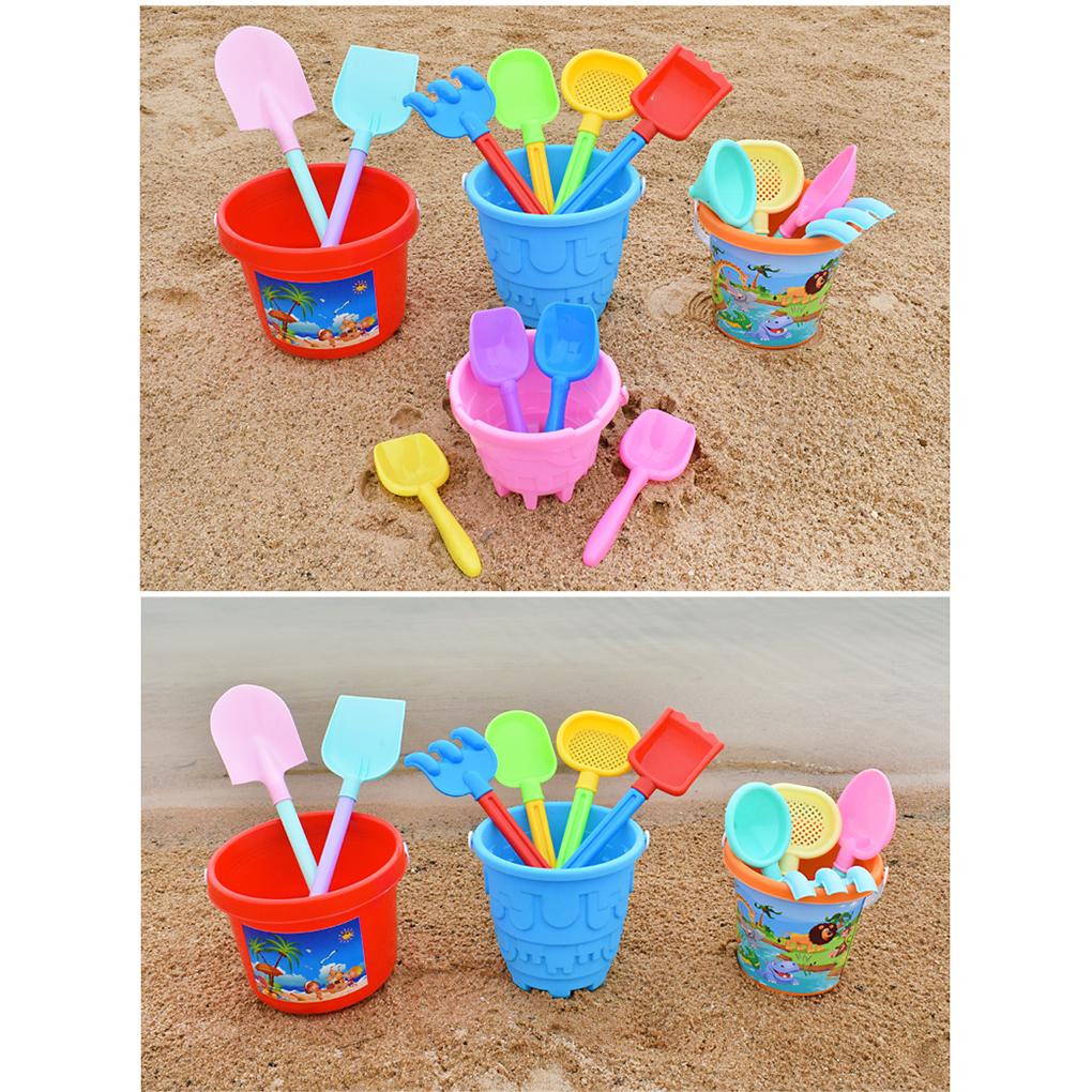 [infashion0] Bộ 5 Món Đồ Chơi Xúc Cát Đi Biển Dễ Thương Chống Mài Mòn Có Xô Niêm Phong Tốt Cho Trẻ Em