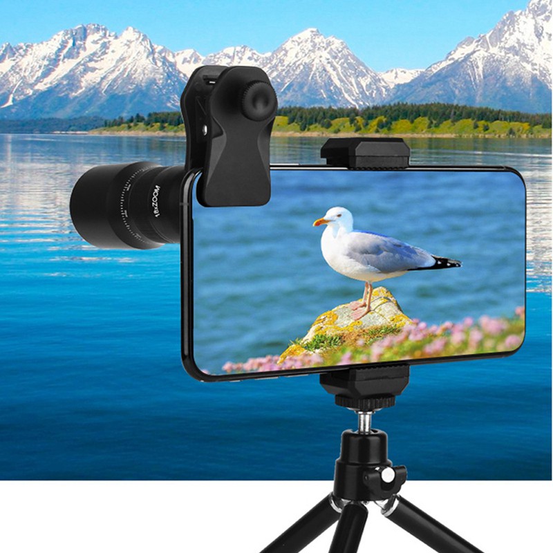 IPHONE SAMSUNG Ống Kính Telephoto 18x Kèm Chân Tripod Cho Điện Thoại