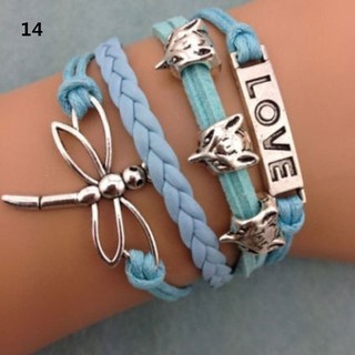 Vòng Tay Da Mặt Charm Bạc