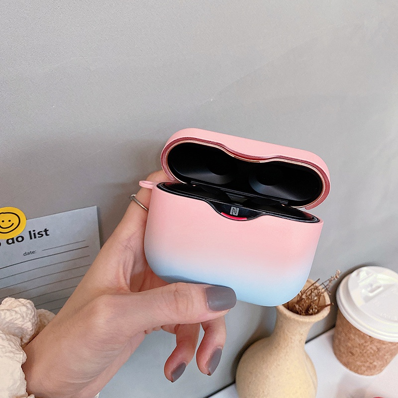 Vỏ bảo vệ hộp sạc tai nghe bluetooth không dây bằng PC màu sắc gradient nhám chống sốc cho SONY WF-1000XM3
