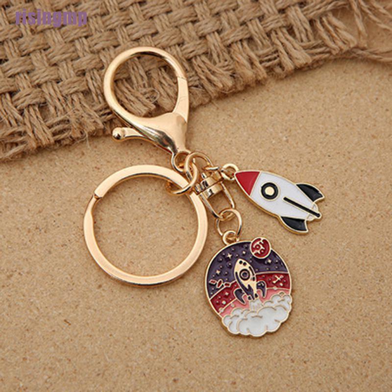 Móc khóa hình nhà du hành vũ trụ bằng kim loại dễ thương