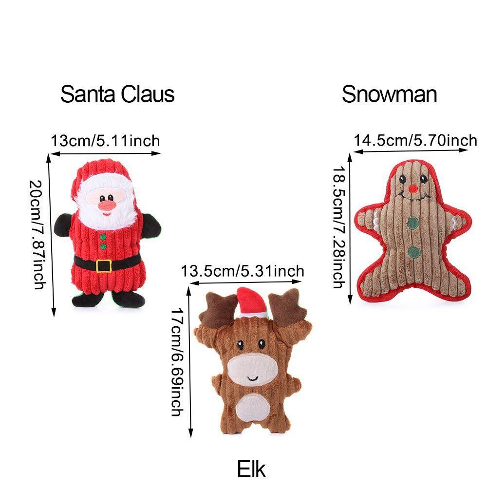 Đồ Chơi Nhồi Bông Mềm Mại Phát Ra Tiếng Kêu Hình Ông Già Noel Cắn Răng Cho Cún Cưng LAYOR1