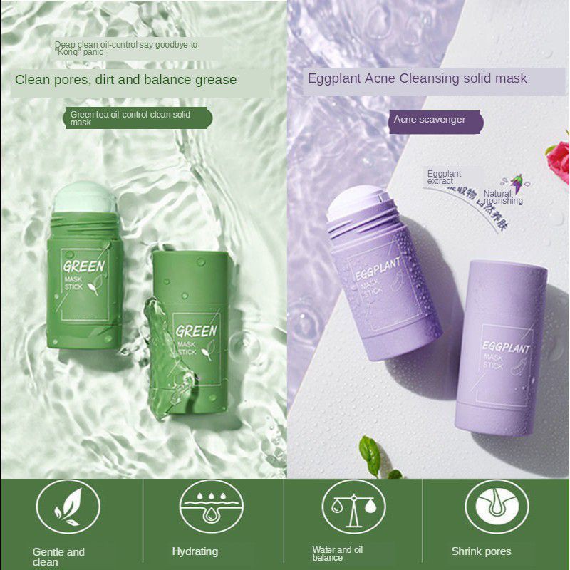 Mặt nạ thanh lăn💕𝑭𝒓𝒆𝒆𝒔𝒉𝒊𝒑💕 Mask bùn trà xanh lột mụn đầu đen thu nhỏ lỗ chân lông kiềm dầu đánh bay mụn hiệu quả
