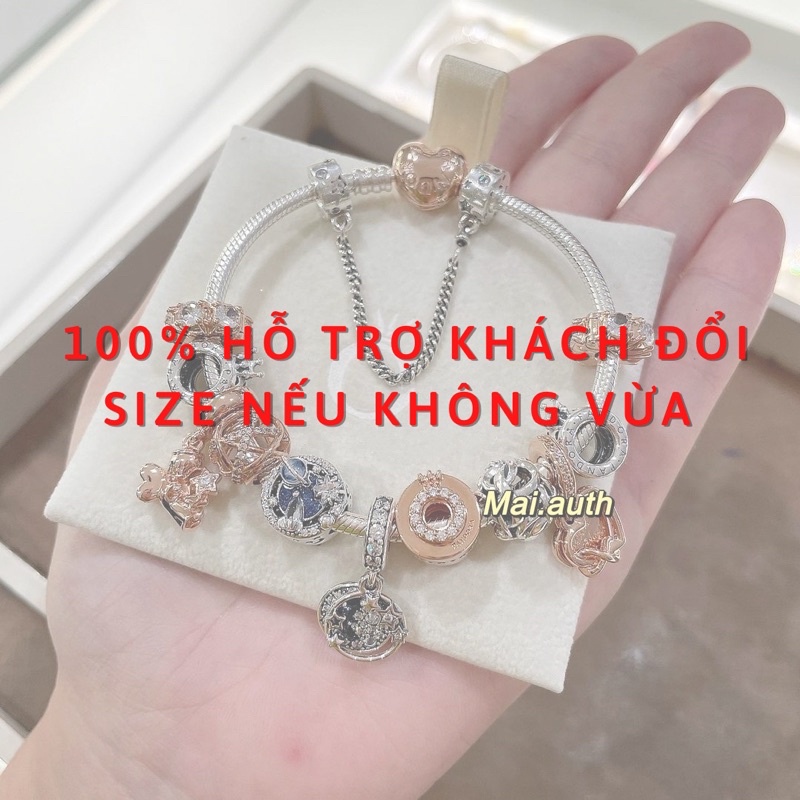 Vòng tay mềm  với khóa Crown O trong suốt full box