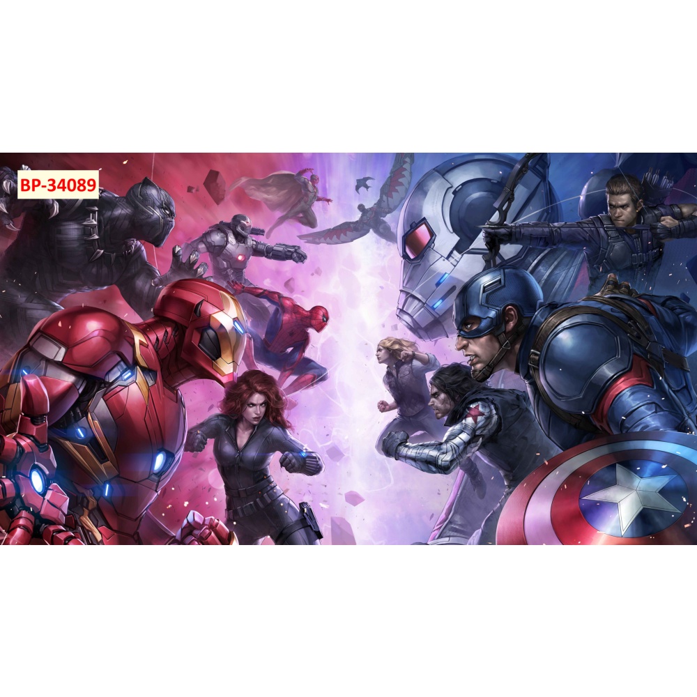 Tranh Dán Tường Phòng Chủ đề Hoạt Hình Hiện Đại 3D BATMAN, THOR, CAPTAIN AMERICA