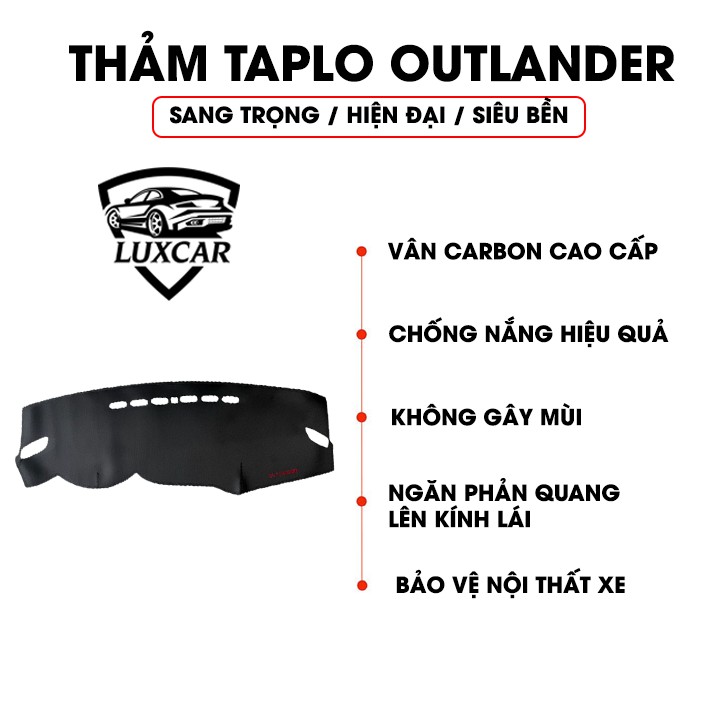 Thảm Taplo Da Carbon MITSUBISHI OUTLANDER - Chống nóng, bảo vệ Taplo LUXCAR