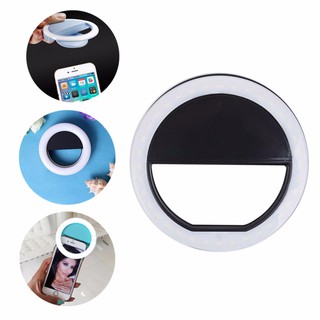 Đèn LED Selfie trợ sáng kẹp điện thoại, 3 chế độ ánh sáng có sạc pin