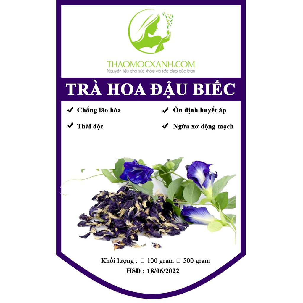 Trà hoa đậu biếc - Hoa đậu biếc khô( tặng hạt giống )