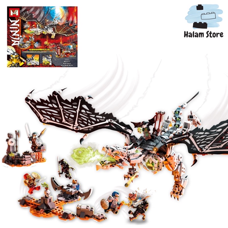 Đồ chơi lắp ráp ninjago MG211 - Mô hình rồng xương bay của phù thủy hắc ám đồ chơi trẻ em MG 211