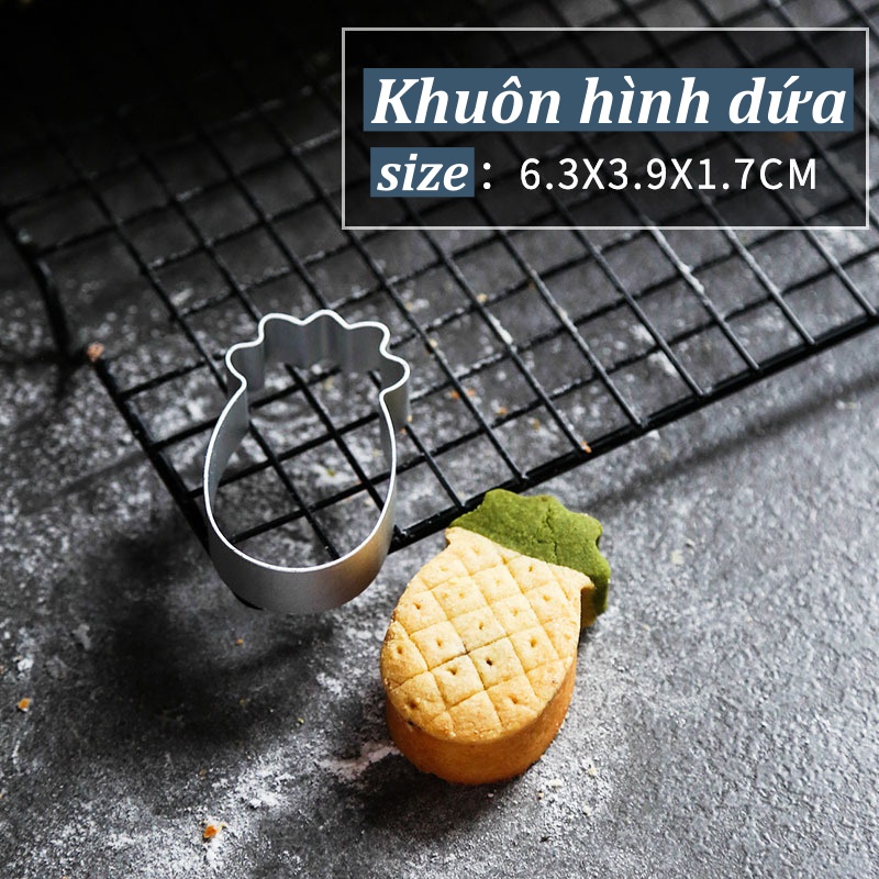 Khuôn nhấn tạo hình bánh, khuôn làm bánh quy, bánh dứa - Chất liệu nhôm không gỉ - Nhiều hình dạng