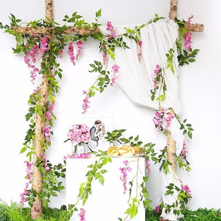 Dây hoa tử đằng lụa dài 2m để trang trí cao cấp