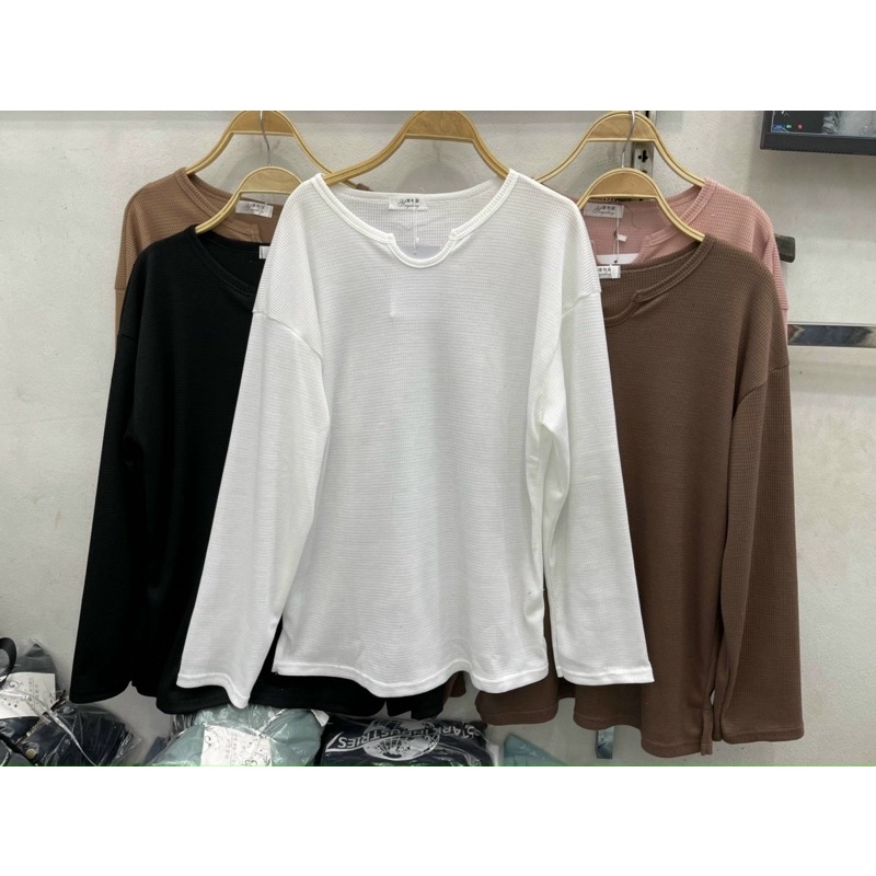 Áo Len Cổ Giọt Nước Nữ Thun dài tay vintage form rộng cá tính Ulzzang