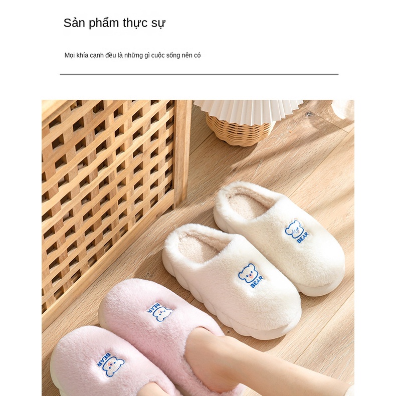 🔥Hỗ TRỢ COD🔥CHZK dễ thương hoạt hình nam và nữ dép đi trong nhà, mùa thu và mùa đông ấm áp trong nhà ấm áp bông đi trong nhà, dép sang trọng, dép đế dày