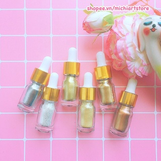 [MiChi Art] Aqua Bronze lọ 5ml - Bột nhũ phát sáng phản quang Paul Rubens