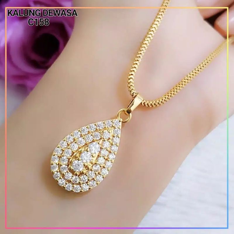 Dây Chuyền Mạ Vàng 18k Đính Kim Cương Giả Thời Trang Cho Nữ