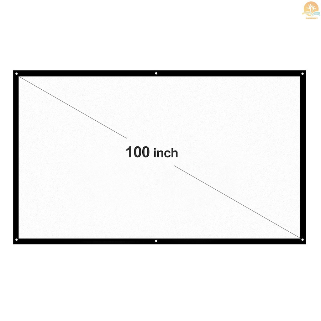 Màn Chiếu Treo Tường H100 100 '' Hd 16: 9 100 Inch Có Thể Gấp Gọn Tiện Dụng Cho Gia Đình / Văn Phòng