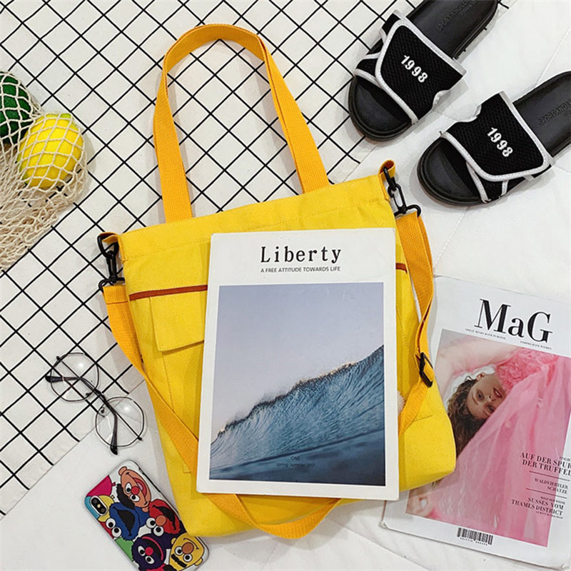 Túi vải canvas đeo chéo phong cách Hàn Quốc thời trang đơn giản dành cho nữ