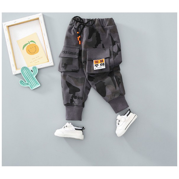 Quần nỉ dàn di và quần chữ z-boy túi hộp bo gấu cho bé trai