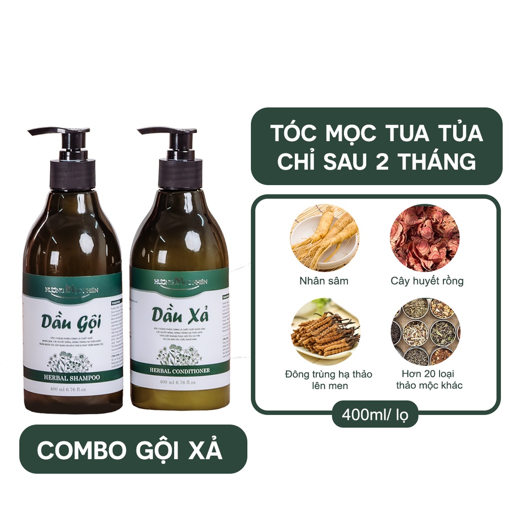 Combo gội xả Hương Mộc Nhiên Phục 400ml giúp giảm rụng tóc, kích thích mọc tóc, làm mềm mượt