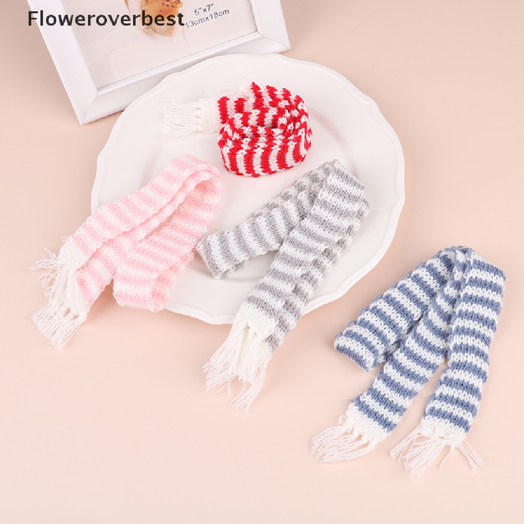 Khăn quàng cổ dệt kim thu nhỏ tỉ lệ 1/ 6 trang trí đẹp mắt cho nhà búp bê DIY