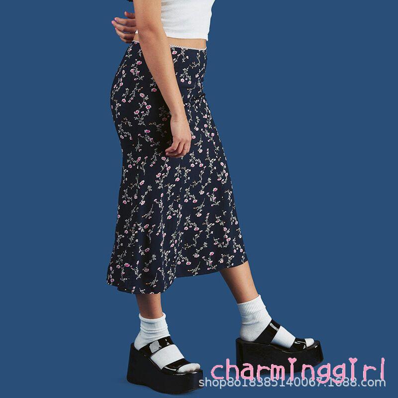 Chân váy họa tiết hoa dáng dài thời trang nữ tính