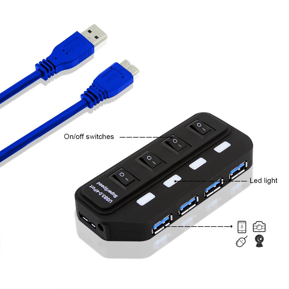 Bộ Chia 4 Cổng Usb 3.0 Mini Tốc Độ Cao 5gbps