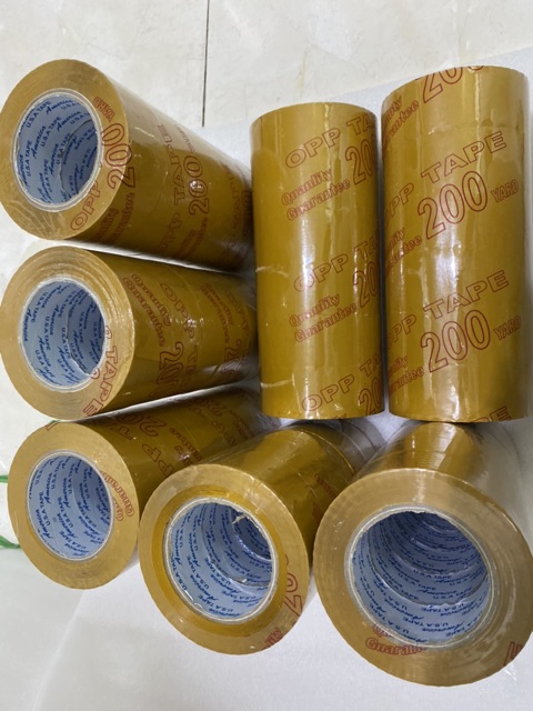 Băng keo đục 200y lõi siêu mõng 4ly 1 cây 6 cuộn