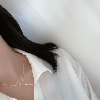 Dây chuyền bạc nữ TLEE nhịp tim trơn basic bạc Italy TLEE JEWELRY