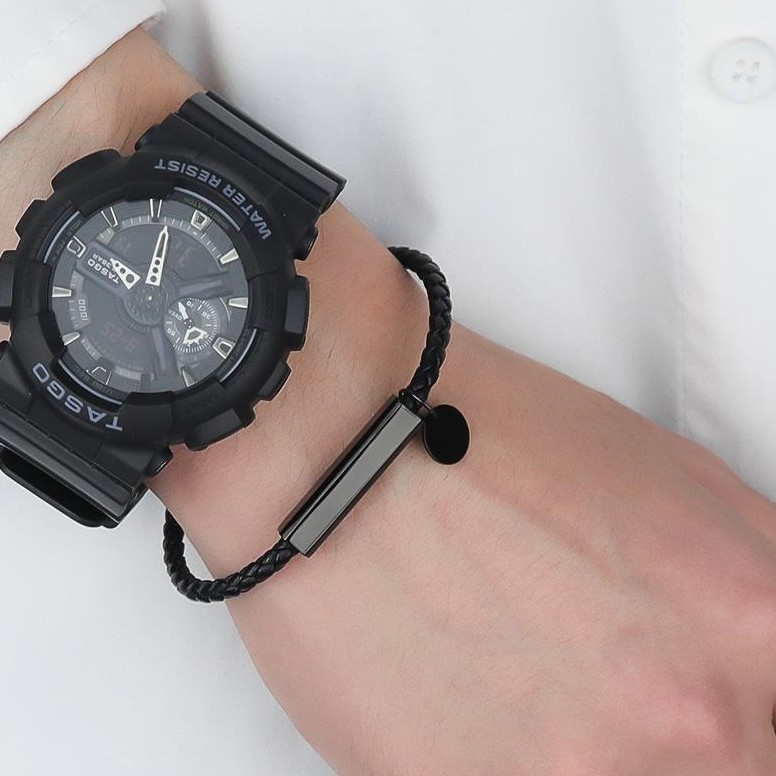 Vòng Tay Nam Lắc Tay Unisex Clancy Thời Trang Vòng Tay Nam Nữ Basic Asta Accessories Màu Đen Chất Liệu Bền Bỉ