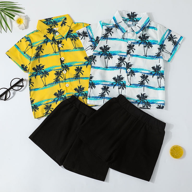 Bộ Đồ Trang Phục Cho Bé Trai 2 Mảnh Gồm Áo Polo Tay Ngắn In Hình Hoạt Hình Và Quần Short Thời Trang Mùa Hè Set Quần Áo Trẻ em 1-5 Tuổi
