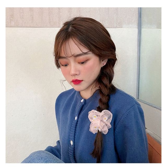 Scrunchies Dây buộc tóc mỏng hình hoa cúc