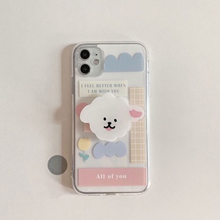 Ốp lưng iphone trong suốt kèm Popsocket màu pastel dễ thương | candylab.official