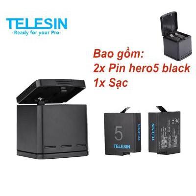 COMBO SẠC 3+2 VIÊN PIN TELESIN CHO GOPRO