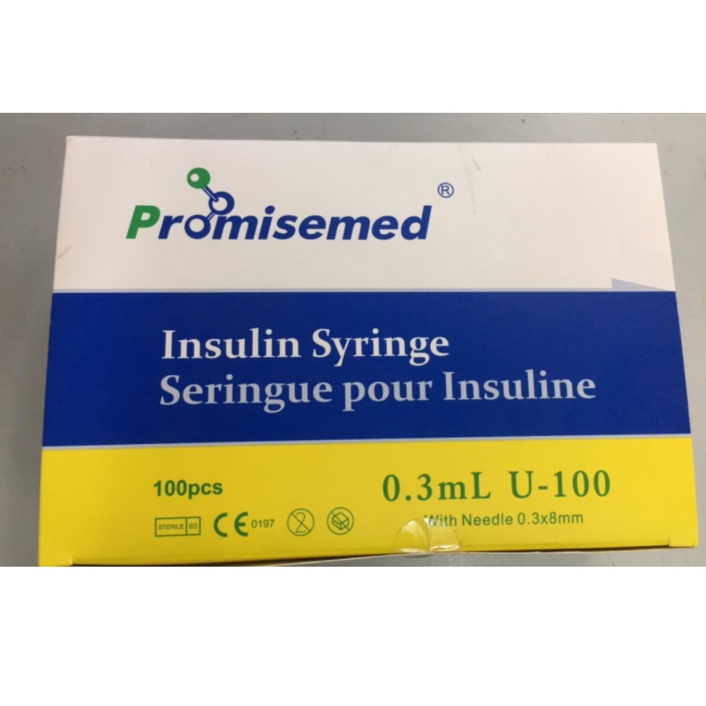 Bơm tiêm insulin Promisemed(0.3ml, 0.5ml , 1ml) ( 100 chiếc/ hộp)