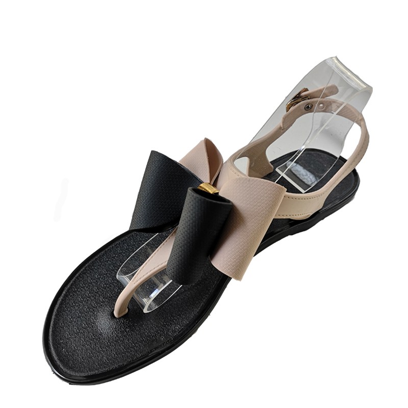 Giày đi mưa Sandal nhựa dẻo xỏ ngón nơ kép