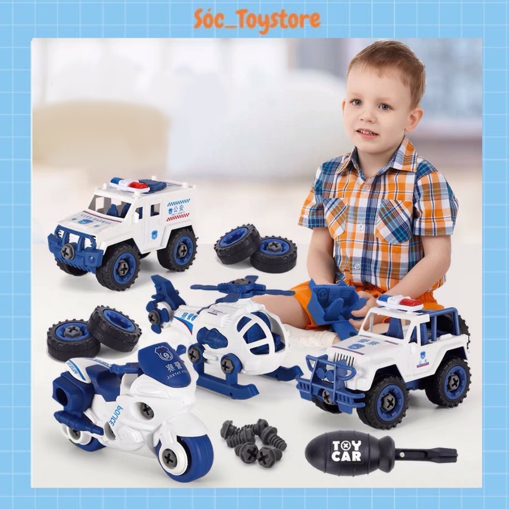 Đồ Chơi Lắp Ghép Xe Cảnh Sát  Bộ Đồ Chơi Thông Minh Giúp Trẻ Tư Duy Sáng Tạo Phát Triển Trí Tuệ  Sóc_toyst