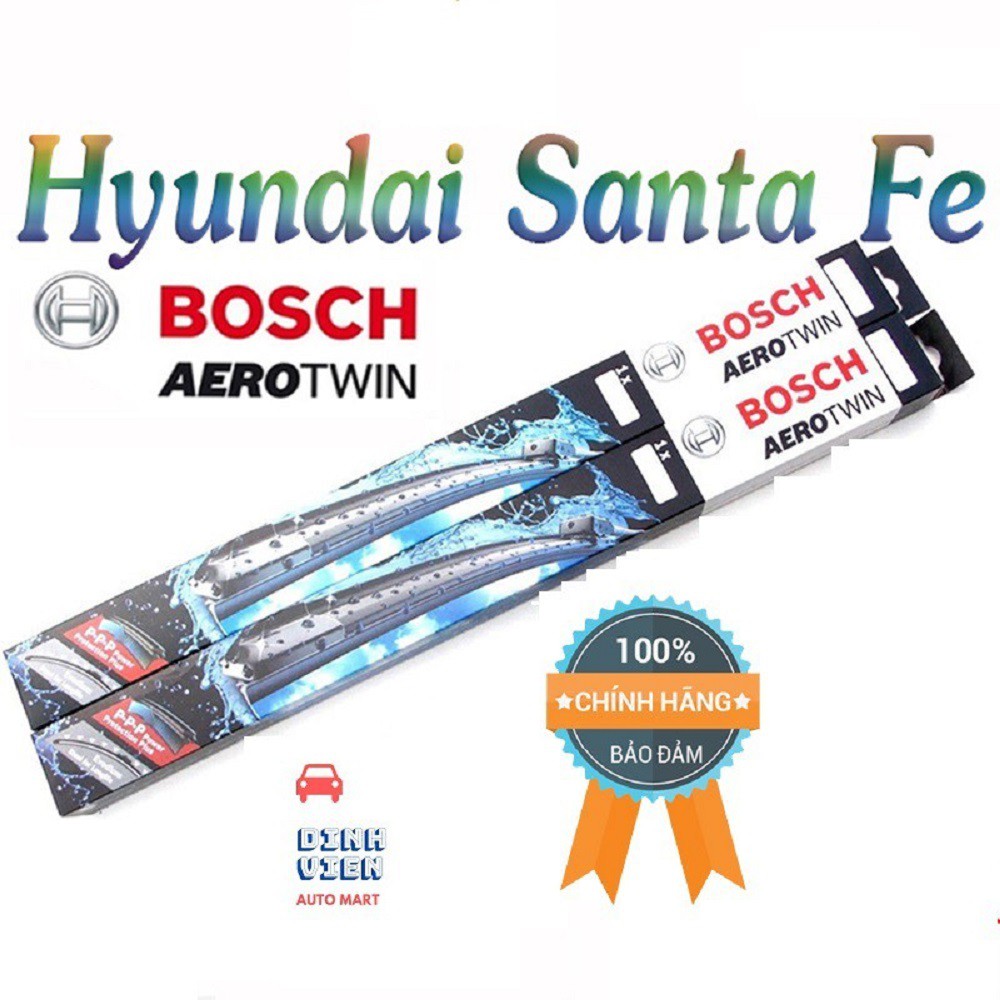 [ Hyundai Santafe Đời 2017 ]  Bộ 2 Gạt mưa cao cấp { BOSCH AEROTWIN} Chính Hãng Cho xe ( 14”=350mm + 26” =650mm )