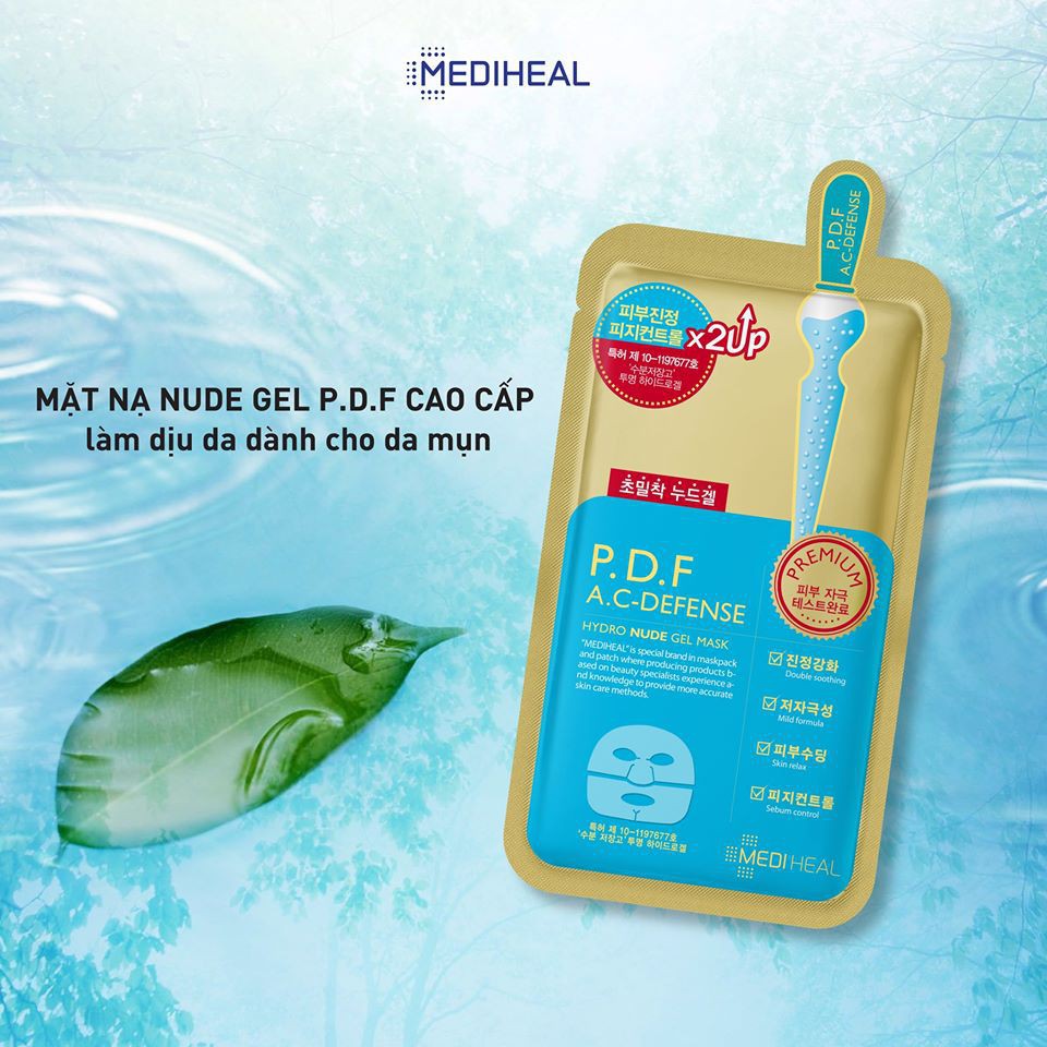 Mediheal PDF AC Dressing Ampoule & Nude Mask EX - Mặt nạ chứa chất P.D.F làm dịu da dành cho da mụn
