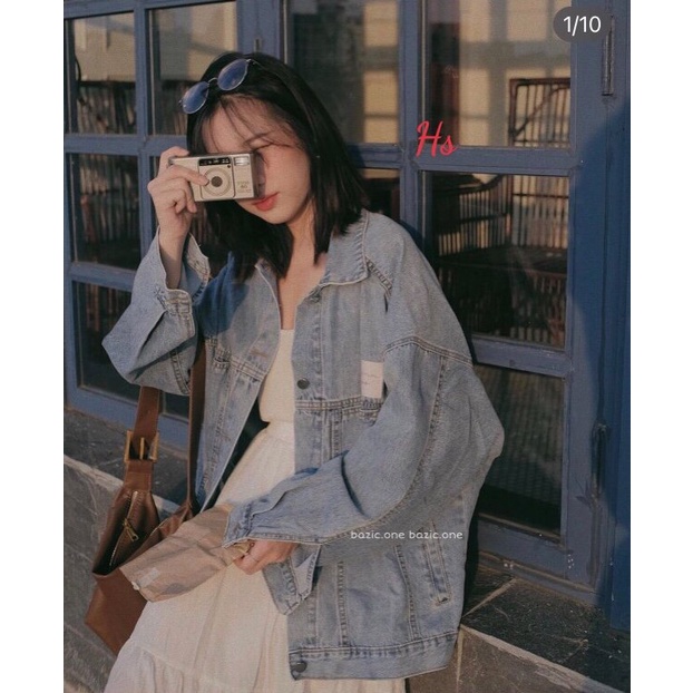 Áo khoác jean logo chất jean dày cao cấp loại 1 siêu xinh, cực phẩm luôn nha MEMN mã 1171