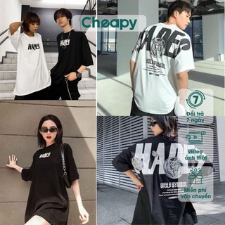 Áo thun nam nữ Hades unisex tay lỡ cổ tròn cotton trắng đen basic phom rộng oversize local brand Cheapy
