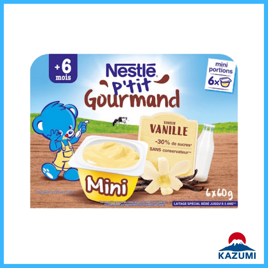 Váng sữa nestle Pháp cho bé bổ sung dinh dưỡng tăng cân tự nhiên vị vani 6 hộp x 60g Date T11/2023