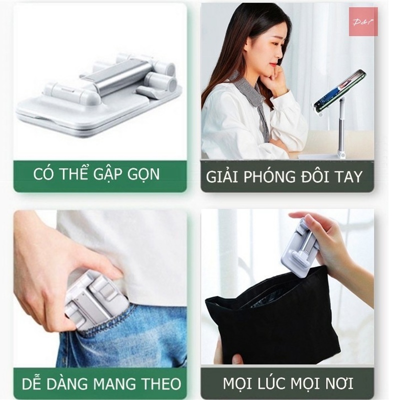 Giá Đỡ Điện Thoại { Hàng Loại 1 } Có Khung Gấp Gọn,Chắc Chắn Khi Để Điện Thoại, Góc Xoay Linh Hoạt, Có Điều Chình Độ Cao