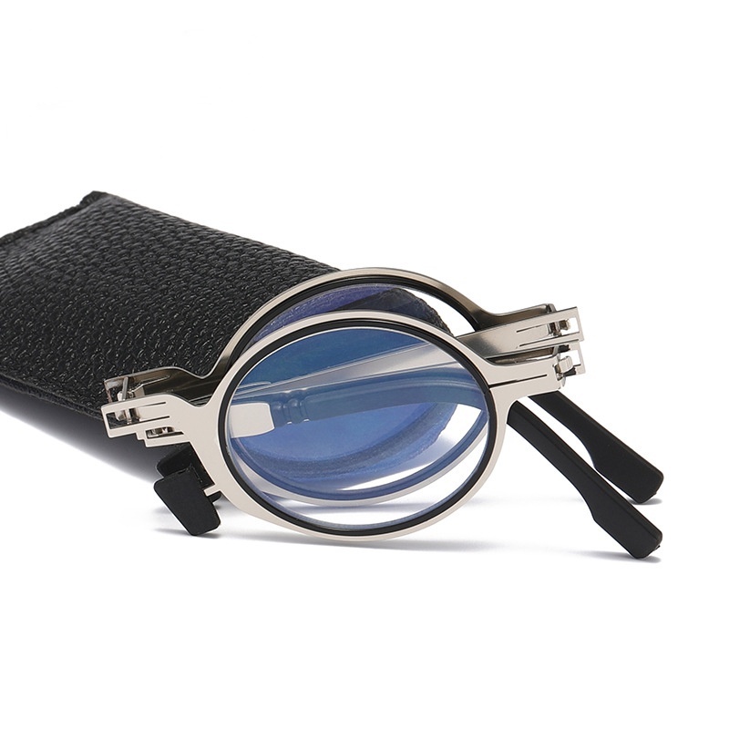 Gấp kính đọc sách nam chống ánh sáng xanh Kính đọc sách bằng kim loại cao cấp chống mỏi